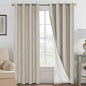 H.VERSAILTEX 100% Blackout Curtains for Bedroom Thermal Insulated Linen Textured Curtains Heat and Full Light Blocking Drapes Living Room Curtains 2 Panel Sets, Cobblestone, 52x108 Inch