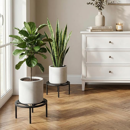 TOSKING 2-Pack Plant Stands - Heavy Duty Low Plant Stand, No Assembly Required Risers for Potted Plants Indoor and Outdoor, Ready to Use(10.24" Diameter)