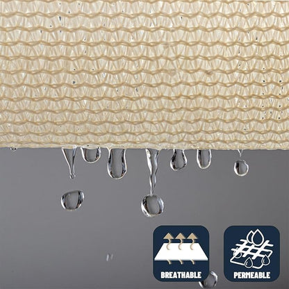 SUNNY GUARD Custom Size 10'x15' Butter Cream Sun Shade Sail Rectangle UV Block Shade for Backyard Yard Patio Deck Garden(Customized)