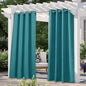 NICETOWN Peacock Teal Outdoor Curtains for Patio Waterproof 108" Long, Triple Weave Rustproof Grommet Thermal Insulated Privacy Room Darkening for Gazebo/Pergola, W52 x L108, 1 Panel