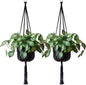 EBOOT 2 Pack 48 Inch Large Macrame Plant Hanger Rope to Hang Flower Pot Plant Holder for Indoor Outdoor Decorations, 4 Legs (Black)