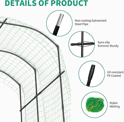 DoCred Tall Garden Arch Trellis for Climbing Plants, 87in Tall Metal Plant Support Trellis Archway for Climbing Vine Vegetable/Fruit/Flower Outdoor Yard Lawn Garden Arch Tunnel Trellis