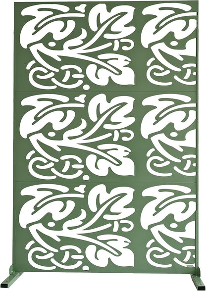 Oakland Living 6 ft. X 4 ft. Green Freestanding Metal Privacy Screen Room Divider