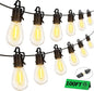100FT Outdoor String Lights with 35 Shatterproof Patio Deals S14 Vintage Edison Bulbs E12 Sockets,2700K Dimmable Outdoor Lights,IP55 Waterproof LED String Lights for Outside, Patio Lights