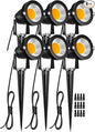 ZUCKEO Low Voltage Landscape Lights 5W LED Landscape Lighting 12V 24V Outdoor Spotlights Waterproof Garden Decorative Landscaping Warm White Lights for Patio Garden Pathway Floor Yard Decor(6 Pack)
