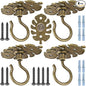 Dolibest Wall Mount Ceiling Hooks,Plant Hooks for Ceiling Metal Plant Bracket Iron Wall Mount Lanterns Hangers Hooks for Hanging Plants Lights, Outdoor Wire, Fairy Lights, Wind Chimes, Bronze(4PCS)