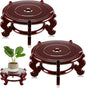 Geetery 2 Pcs 4 to 12 in Wooden Plant Stands Indoor Chinese Oriental Plant Stand for Vase Fishbowl Flower Pot Lamp Redwood Base Vintage Display Rack Decor(12 Inch)
