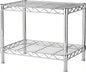 Xcity Storage Shelves, 2 Tier Heavy Duty Metal Shelving Unit with Wheels, 700 LBS Capacity Adjustable Steel Wire Shelf Organizer for Pantry, Kitchen, Garage, 14" D x 24" W x 20" H, Chrome