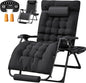 Homall Oversized Zero Gravity Chair, 32In Recliner Lounge Chair with Removable Soft Cushion and Cup Holder, Adjustable Anti Gravity Chair Folding Patio Chairs Padded for Indoor and Outdoor (Black)