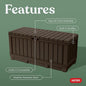 Deck Box 92 Gallon Lockable Resin Outdoor Storage Brown