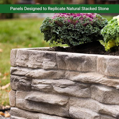 Raised Garden Bed Tan/Brown Ledgestones Composite Polyurethane Natural Look Stone Garden Planter Box (6-Pack)