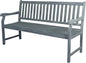 JONATHAN Y BNH101B Laurel 59.1" 3-Seat Slat-Back 600-Lbs Support Acacia Wood Outdoor Garden Patio Bench for Garden, Lawn, Backyard, Pool, Deck, Beach, Firepit, Gray