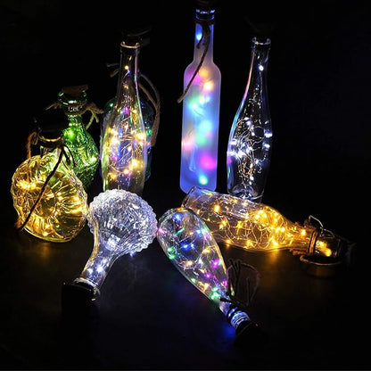 Indoor Solar String Lights for Wine Bottles, 3 Colors, 12 Pack