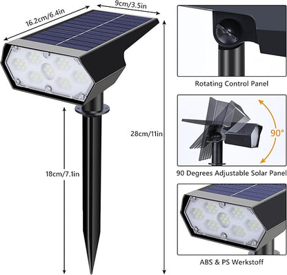 LYHOPE Solar Spot Light Outdoor, 49 LED Lights for Outside, 2 Modes Solar Powered Spotlights, Waterproof Pathway Light for Garden Yard Walkway Driveway Landscape Decorations (4 Pack-Cool White)
