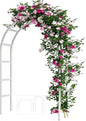 Adorox Metal Garden Arch Trellis for Climbing Plants 7.8ft Outdoor Arch Wedding Halloween Christmas Vine Trellis Pumpkin Archway Assemble Freely 2 Sizes White
