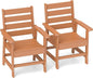 GREENVINES Outdoor Dining Chairs Set of 2 | HDPE | Patio Chair | All-Weather | Teak