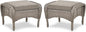 Belord Outdoor Ottomans for Patio Foot Rest - 25 Inch PE Wicker Foot Stool Set of 2 with Removable Cushions for Patio Furniture Sets,All Weather Rattan Ottoman for Balcony Deck Backyard Brown