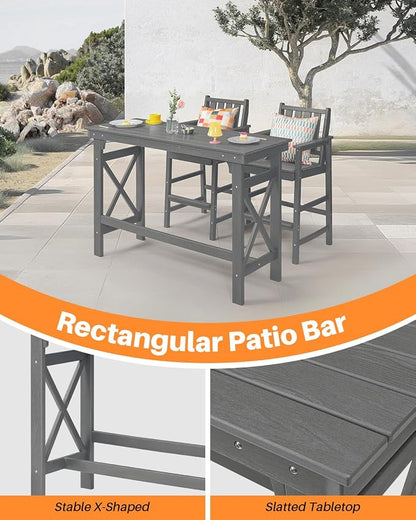 41" Outdoor Bar Table, HDPE Adirondack Outdoor Bar Table, All Weather Outside - Image 6