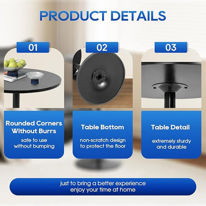 FDW Bistro Pub Table 2 Pack 40 Inch Height Cocktail Table Round Bistro Bar Table for Home and Kitchen Dining