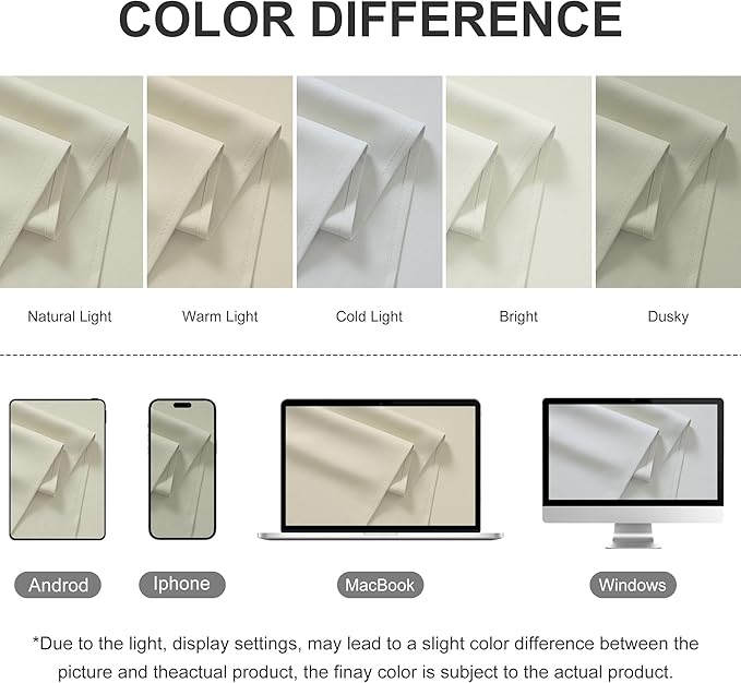 RYB HOME Outdoor Curtains for Patio Waterproof Block Sunlight Thermal Insulated Privacy Assured Thick Outside Curtains for Deck, Balcony, Pool, W52 x L63, Beige, 1 Panel