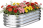Galvanized Raised Garden Bed Outdoor, 4x2x1ft Metal Heavy Duty Planter Boxes for Gardening, Easy Assemble Small Oval Plant Container Kit for Vegetables, Flowers, Fruits, Silver, 1 Pack
