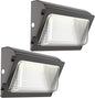 HYPERLITE LED Wall Pack Light 120W 2Packs with Dusk to Dawn Photocell and Glass Lens LED Security Flood Commercial and Industrial Outdoor LED Wall Lights Out Door for House Warehouses UL Listed