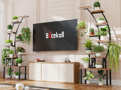 Plant Stand Indoor with Grow Lights, 63" Tall Indoor Plant Shelf, 9 Tiered Corner Plant Holder, Large Flower Display Shelf for Living Room, Bedroom, Office, Home Decor