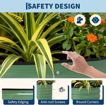 Garvee 2 Pack Galvanized Raised Garden Beds - 8x4x1.5ft Planter Box for Vegetables, Flowers, Rust-Resistant Garden Box, Easy Assembly Raised Beds, Durable Planters for Outdoor Plants, Green