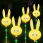Easter Decorations Outdoor - Set of 3PCS Easter Gifts Decor with Cute Bunny Lights,Unique Housewarming Outside Gifts,Waterproof Solar Garden Stake Lights for Yard/Lawn/Birthday Decor