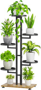 iDavosic.ly 5 Tier Plant Stand Indoor Outdoor, Tiered Corner Multiple Flower Pot Holder Shelf, Metal 40 Inch Tall Display Rack for Patio Porch Living Room Garden Balcony Bedroom, Black