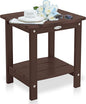 Y&M Outdoor Side Table, HIPS Adirondack Small Double Layer Table, Waterproof Square Outside Table, Balcony End Tables for Patio, Pool, Porch, Deck, Indoor or Outdoor Use, Coffee