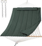 SUNCREAT Hammocks Replacement Hammock for Stand, 475 lbs Capacity, Two Person Backyard Hammock with Pad for Outside, Green Gray