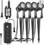 SUNTHIN Outdoor Landscape Lighting with Dusk to Dawn Sensor Controller, 4 Pack
