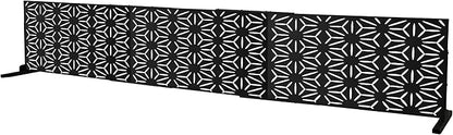 Oakland Living 6 ft. X 4 ft. Black Freestanding Metal Privacy Screen Room Divider