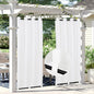 Easy-Going Linen Look Outdoor Curtains Waterproof Windproof Porch Curtains, Soft Thicken Outdoor Privacy Curtains for Patio, Gazebo, Grommet Top and Tab Bottom Drape, 1 Panel, 54x84 inch, White