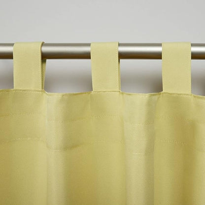 Exclusive Home Cabana Solid Indoor/Outdoor Light Filtering Hook-and-Loop Tab Top Curtain Panel Pair, 54"x63", Sundress