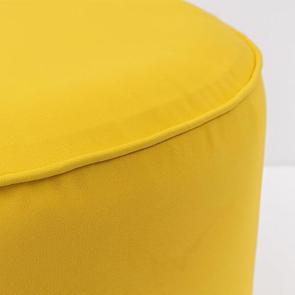 QILLOWAY Indoor/Outdoor Inflatable Stool,Round Ottoman,All Weather Foot Rest for Camping or Home,Yellow