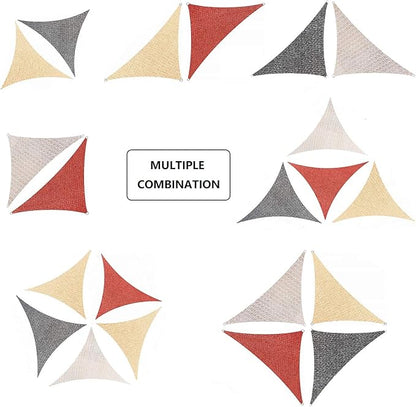 AsterOutdoor Sun Shade Sail Triangle 10' x 10' x 10' UV Block Canopy for Patio Backyard Lawn Garden Outdoor Activities, Cream