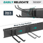 Storage Rack Wall Mount Tool Organizer, Black Alloy Steel, 6 Hooks