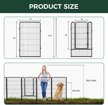 FXW Garden Fence Outdoor for The Yard – 45in x 18.2ft Heavy Duty Metal Animal - Image 5