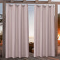NICOLE MILLER NEW YORK Canvas Indoor/Outdoor Grommet Top Curtain Panel Pair, 54"x108", Blush
