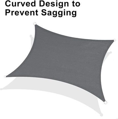 LOVE STORY Custom Size 9'x9' Dark Grey Sun Shade Sail Rectangle UV Block Canopy Patio Sail Sunshades Fabric for Outdoor Garden Carport (We Make Custom Size)