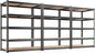 REIBII 2400LBS Storage Shelves 5 Tier Garage Shelving Heavy Duty, Adjustable Metal Shelving, Garage Shelves for Basement, Warehouse, Pantry, Closet, Kitchen 72" H x 35.55" W x 16" D, Black, 3 Pack