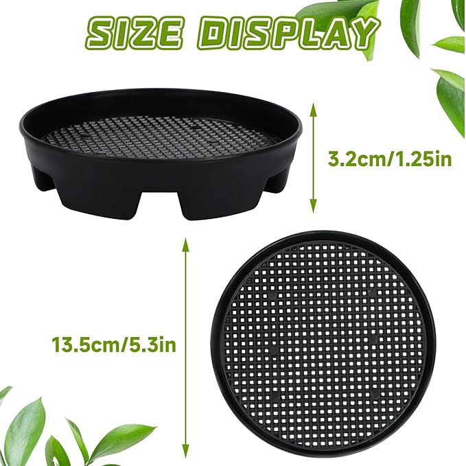 UPINS 12 Pcs Invisible Self Watering Planter, 5.3 Inches Insert Auto Hanging Basket Planter Watering Devices Plastic Soil Water Retaining Drip Pan Water Catcher Saucer for Window Box Basket