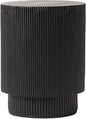LeisureMod Modern Side Table Round Fiberstone Top Accent End Table for Home, Outdoor Patio, Living Room Sofa, Weather-Resistant, Eden Series in Black