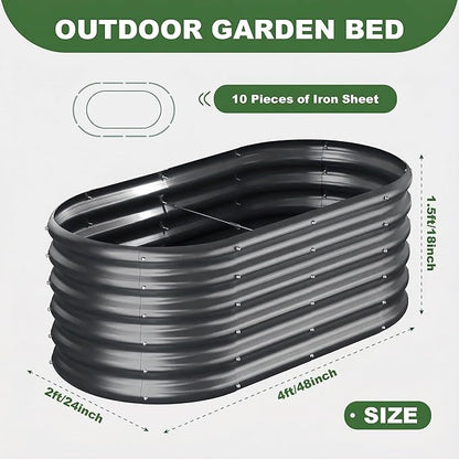 AHEONLAR 3 Pack 4×2×1.5ft Galvanized Raised Garden Beds Outdoor, Sturdy Planter Boxes for Vegetables, Fruits, Flowers and Plants, Easy Assembly, Grey