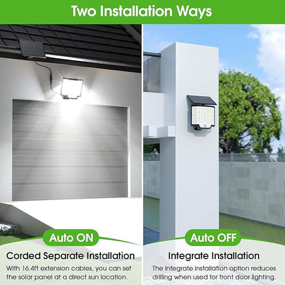 Solar Lights Outdoor Waterproof, 186 Bright LEDs Dusk to Dawn Motion Security Flood Lights with Remote for Outside, Garage,Yard,Patio, 4 Pack