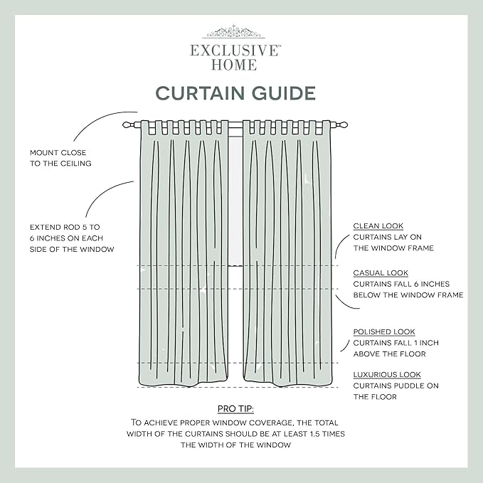 EXCLUSIVE HOME Cabana Solid Indoor/Outdoor Light Filtering Hook-and-Loop Tab Top Curtain Panel Pair, 54"x84", Winter White