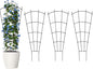 4 Pack 23'' Indoor Plant Trellis for Potted Plants Climbing, Outdoor Metal Garden Trellis Houseplants Flowers Vine Ivy,Fan Shape, Black