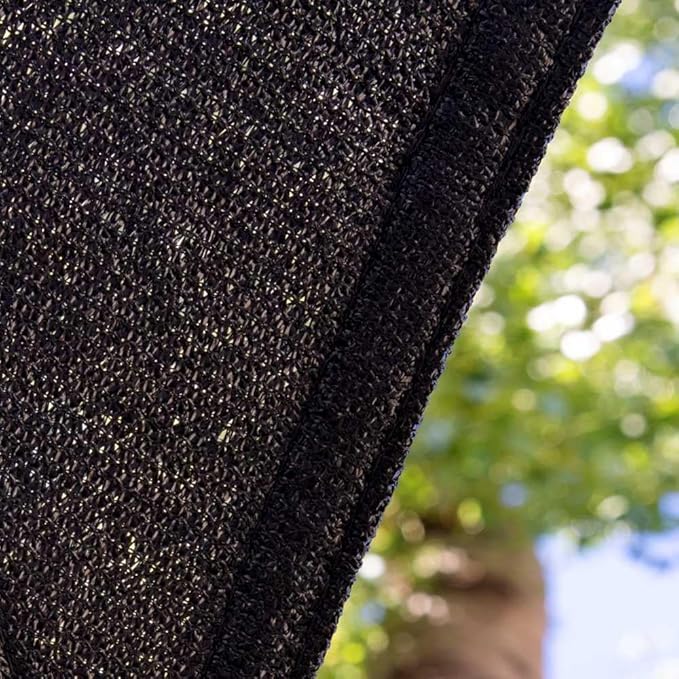 Amgo Custom Size 7' x 7' x 7' Black Triangle Sun Shade Sail UPF50+ AGTAPRT12, Order to Make Canopy Awning, 95% UV Blockage, Water & Air Permeable, Commercial Standard (We Customize)